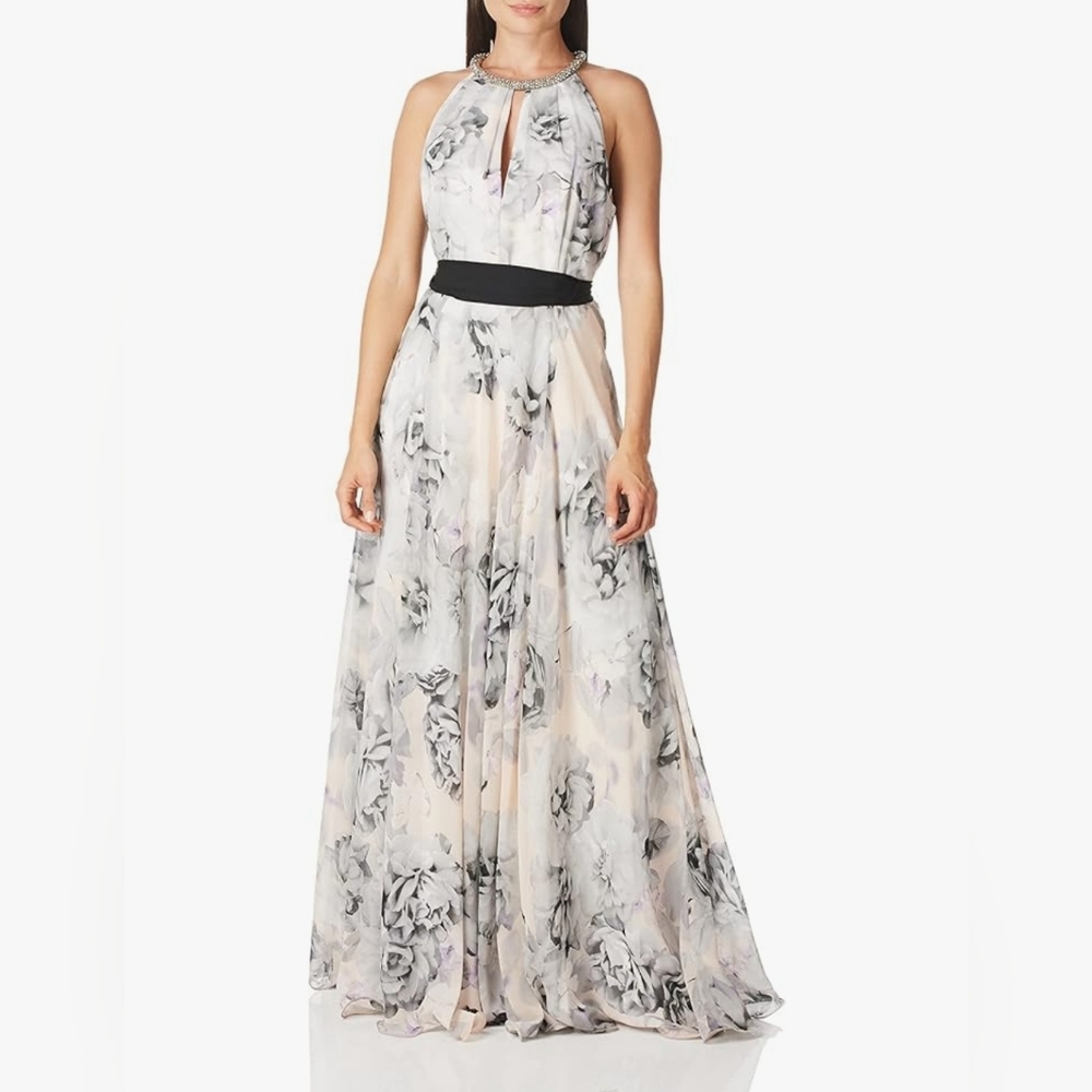 Calvin Klein Gown w/ Removable Sash Size 4